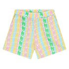 Younger Girls White & Pink Logo Shorts Set, 1, hi-res