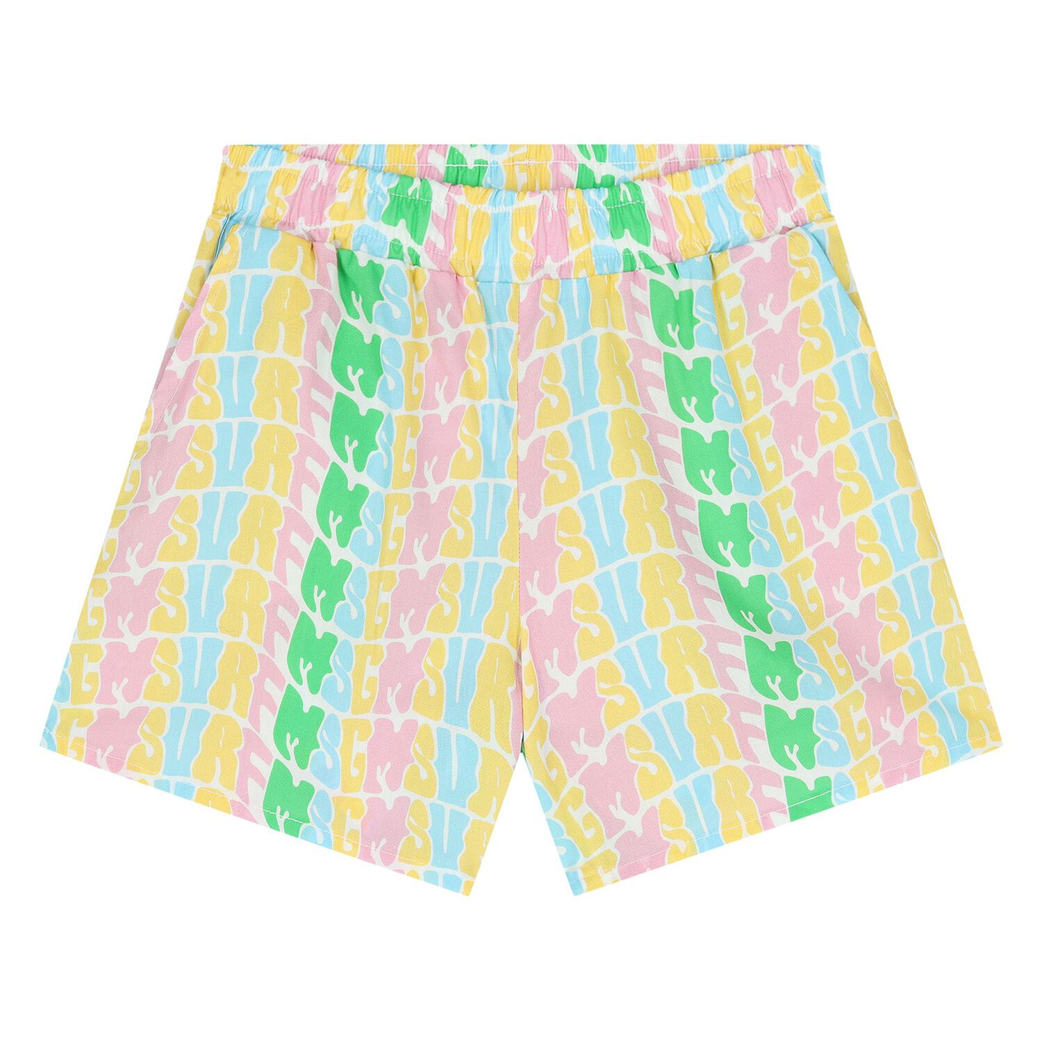 Younger Girls White & Pink Logo Shorts Set, 1, hi-res
