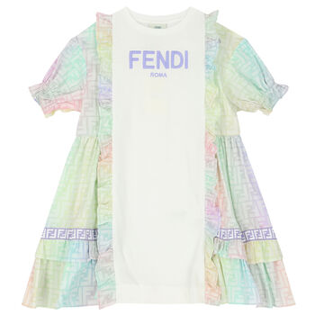 Girls Multi-Colored Logo Dress