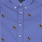 Boys Blue & White Stripe Logo Shirt, 1, hi-res