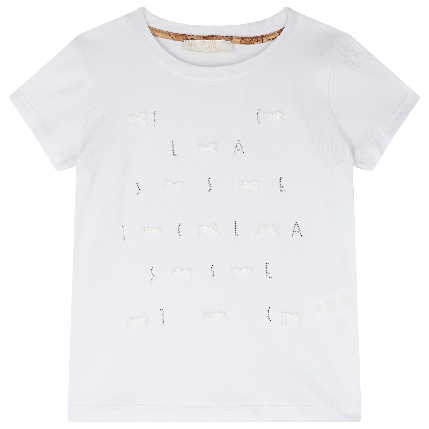 طقم تنورة خريطة جغرافية باللونين الأبيض والبيج للبنات, 1, hi-res image number null