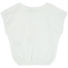 تيشيرت بنات بالشعار باللون الابيض, 2, hi-res