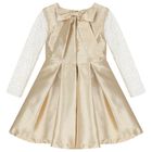 Girls Gold Rhinestone Dress, 1, hi-res