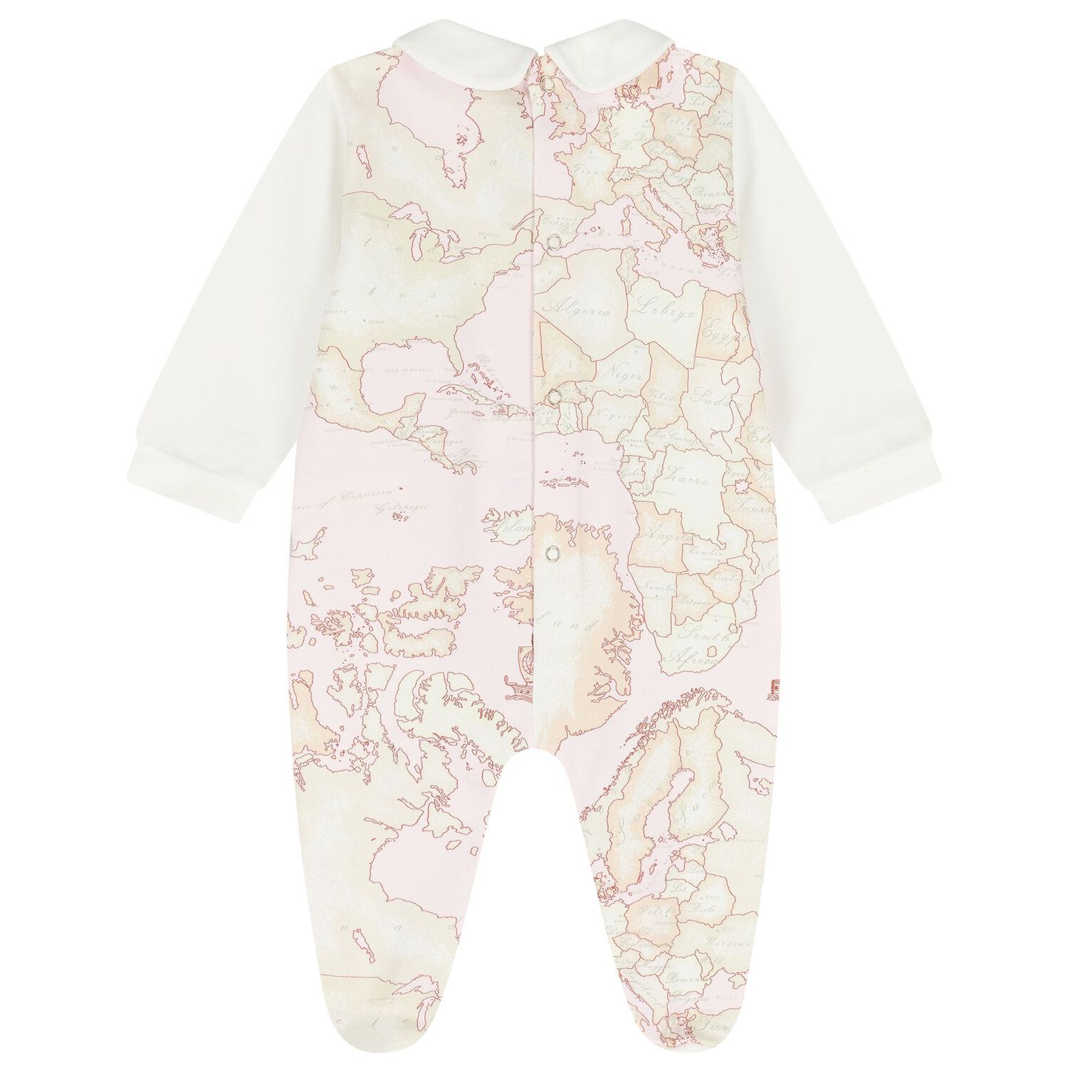 Baby Girls Ivory, Beige & Pink Geo Map Babygrow Gift Set, 1, hi-res