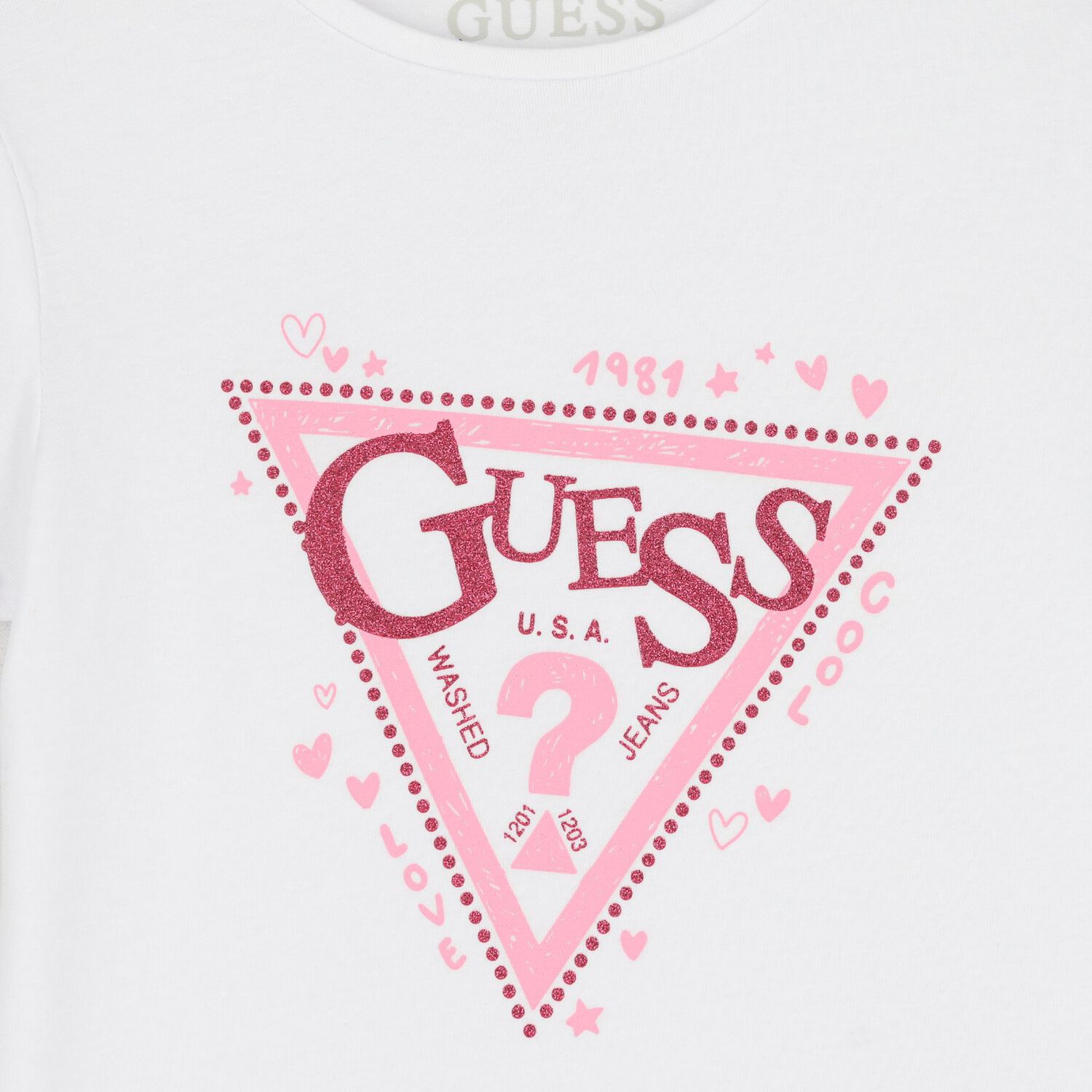 Girls White Glittery Logo T-Shirt, 1, hi-res