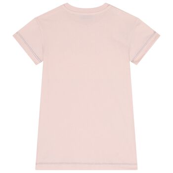 Girls Pink Zigzag Logo Dress