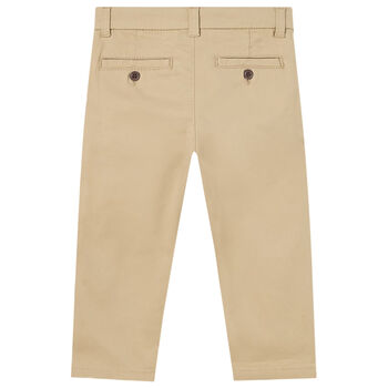 Younger Boys Beige Cotton Chino Trousers