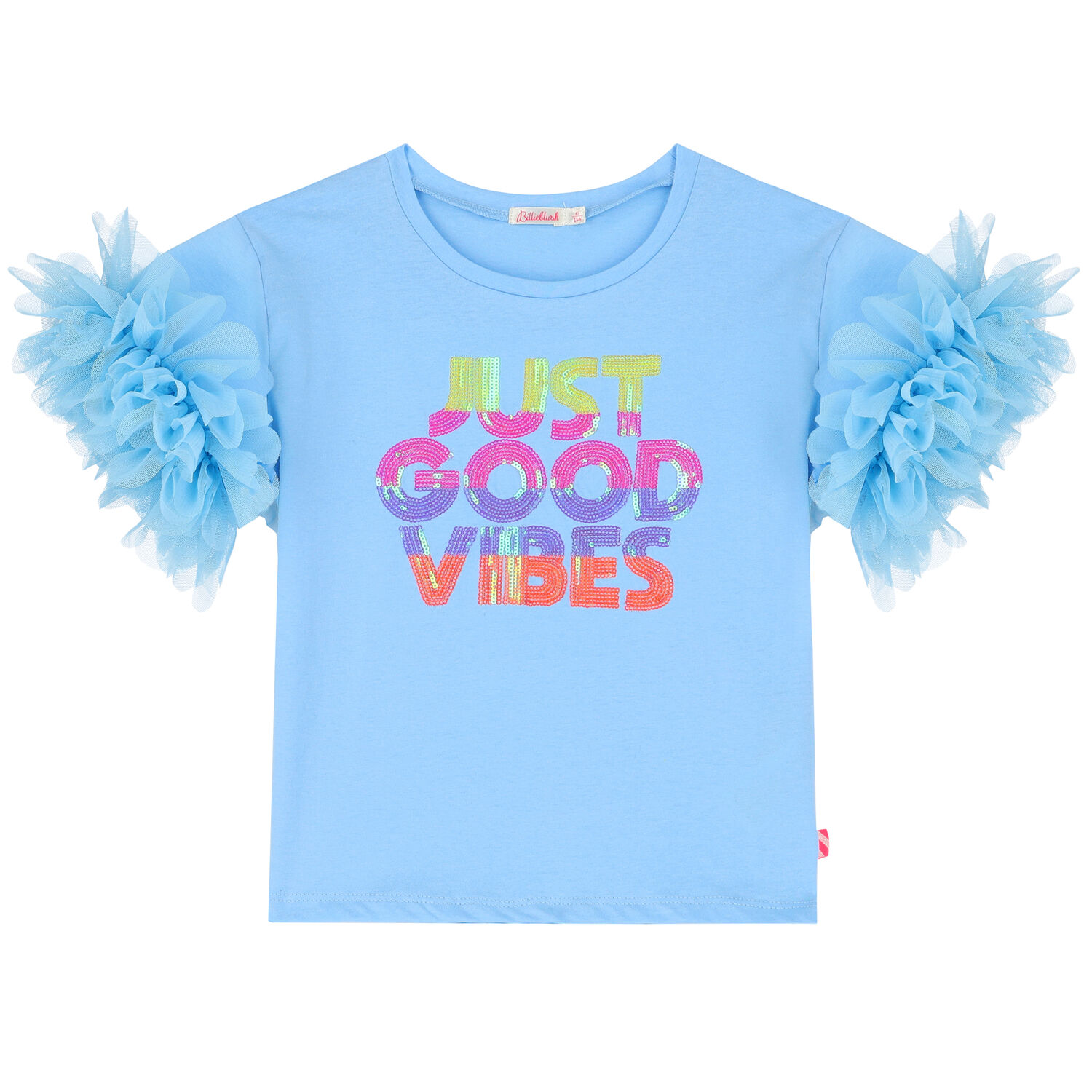 Girls Blue Sequins T-Shirt, 1, hi-res