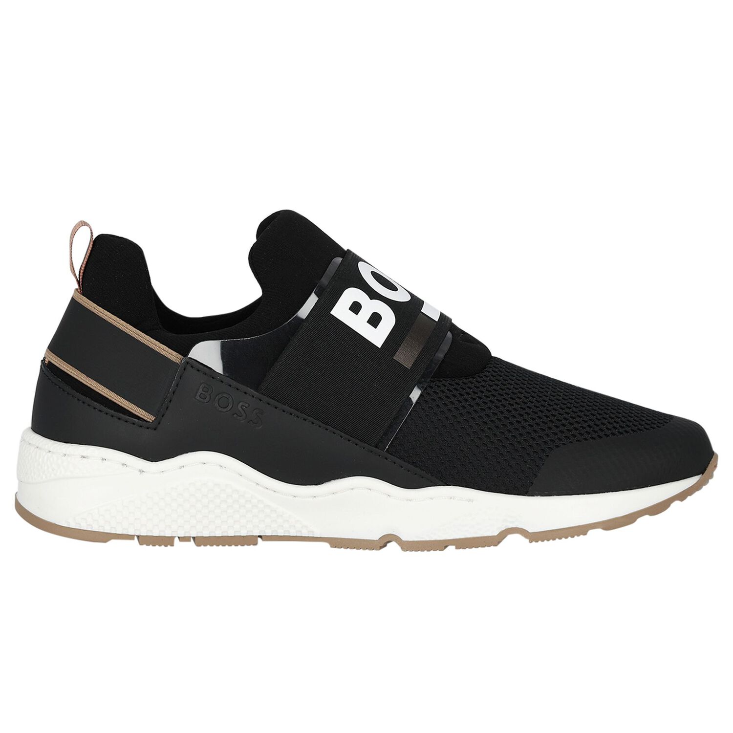 Boys Black Logo Trainers, 1, hi-res image number null