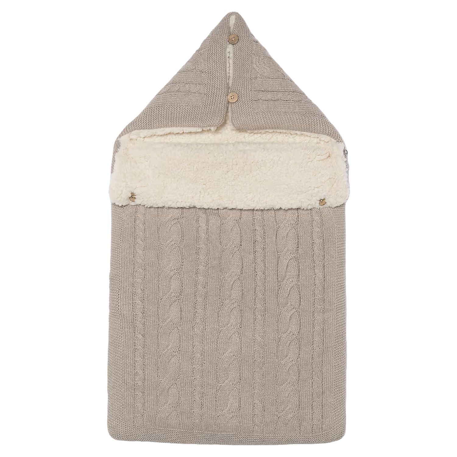 Grey & Ivory Cable Knit Baby Nest, 4, hi-res