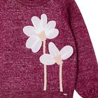 Girls Burgundy Flower Jumper, 1, hi-res