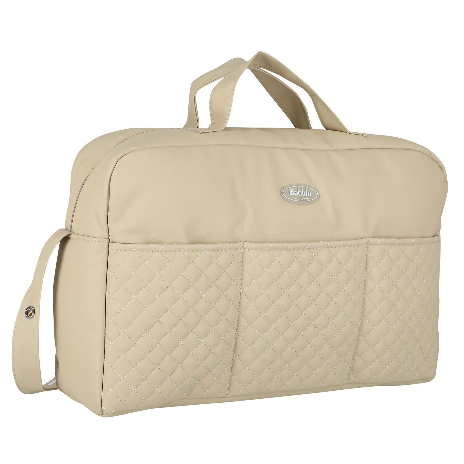 Beige Quilted Baby Changing Bag, 4, hi-res image number null