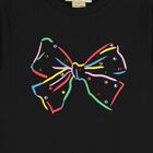 Girls Black Embellished Long Sleeve Top, 1, hi-res