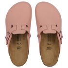 Girls Pink Logo Leather Clog , 1, hi-res