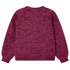 Girls Burgundy Flower Jumper, 1, hi-res