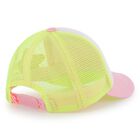 Girls White, Neon Yellow & Pink Logo Cap, 1, hi-res