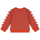 Younger Boys Orange Monster Sweatshirt, 1, hi-res