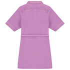 فستان دنيم بالشعار باللون الزهري, 1, hi-res