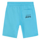 Boys Blue Logo Shorts, 1, hi-res