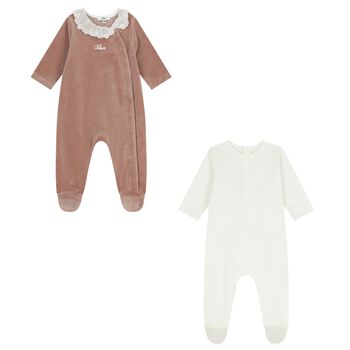 طقم هدايا افرول بنات باللون العاجى والبني 