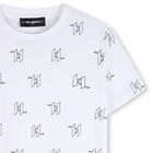 تيشيرت باللون الأبيض بشعار للأولاد, 1, hi-res