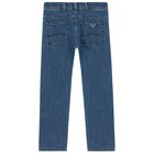 Boys Blue Logo Denim Jeans, 1, hi-res