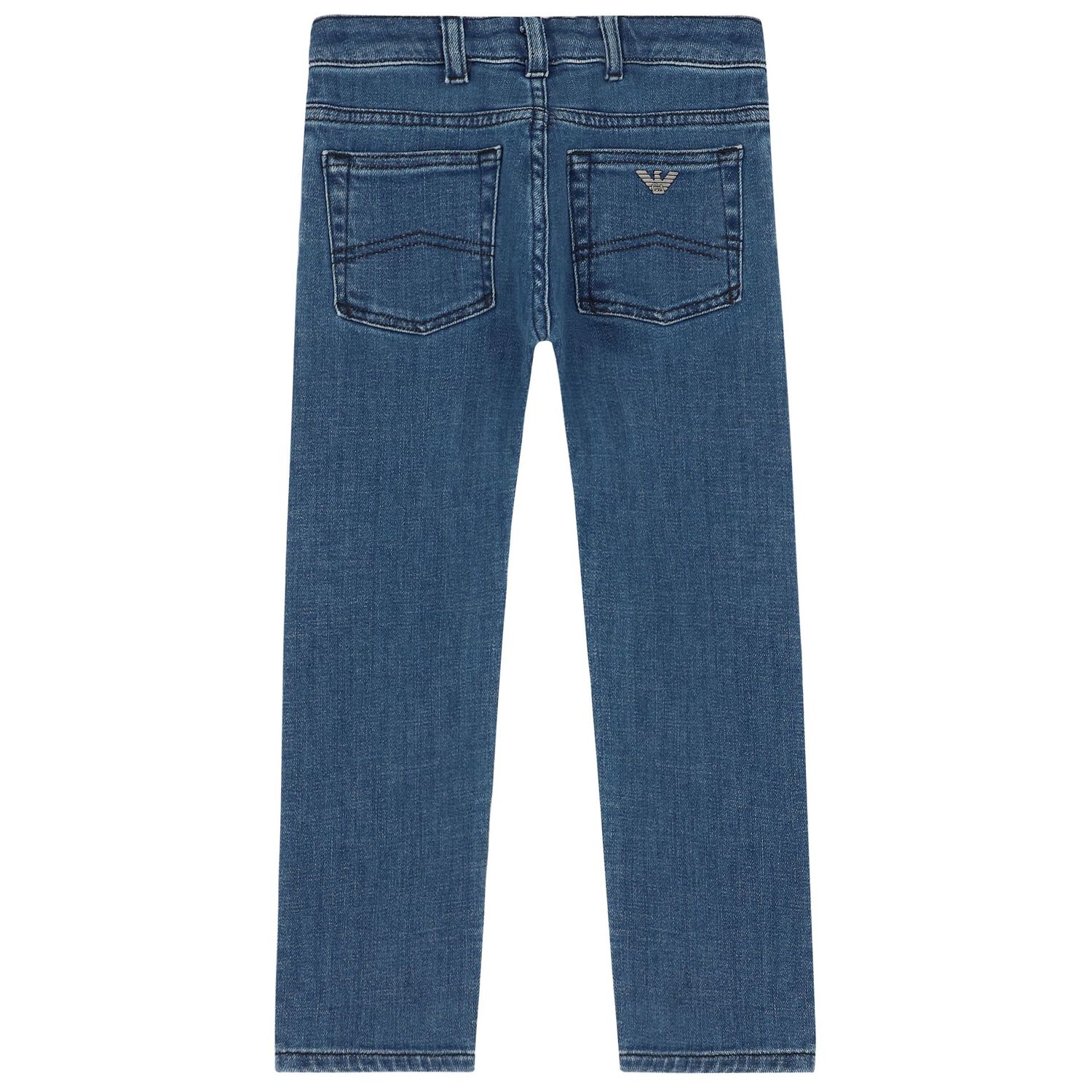 Boys Blue Logo Denim Jeans, 1, hi-res image number null