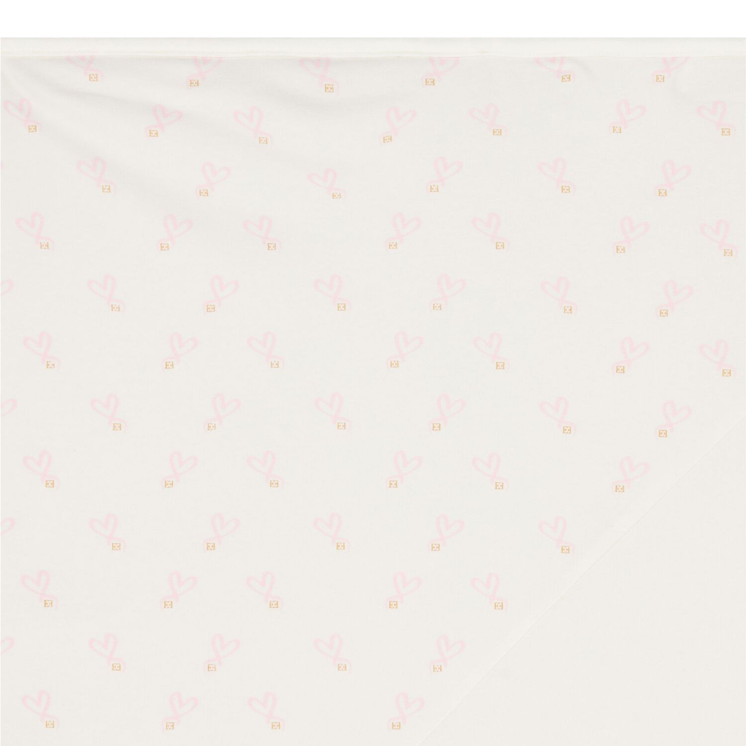 بطانية بنات بطبعة قلب باللون الأبيض, 1, hi-res