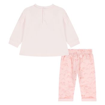 Younger Girls Pink Tiger Logo Trousers Set