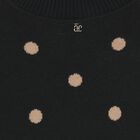 Girls Black & Beige Polka Dot Skirt Set, 1, hi-res