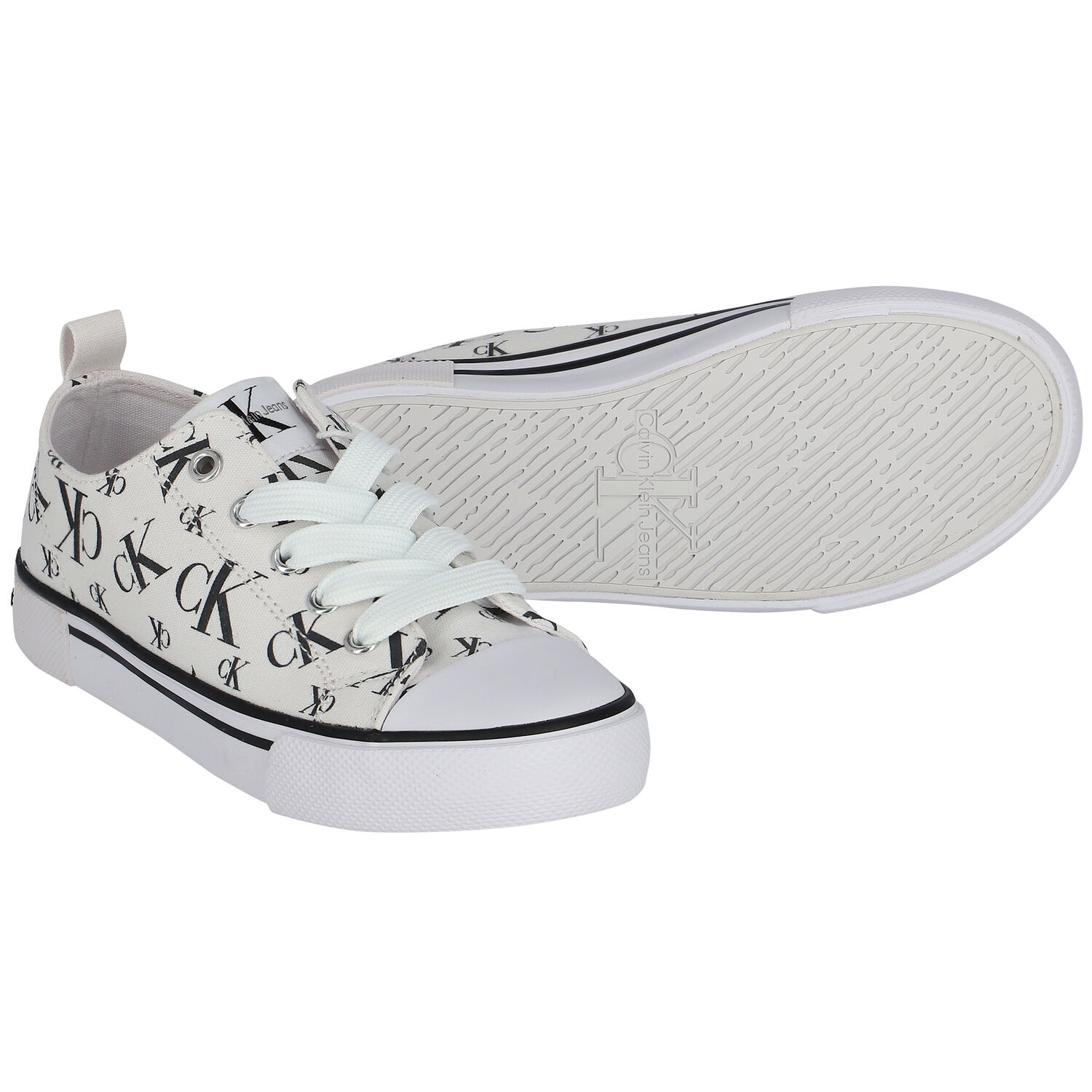 حذاء رياضي بالشعار باللون الأبيض, 1, hi-res