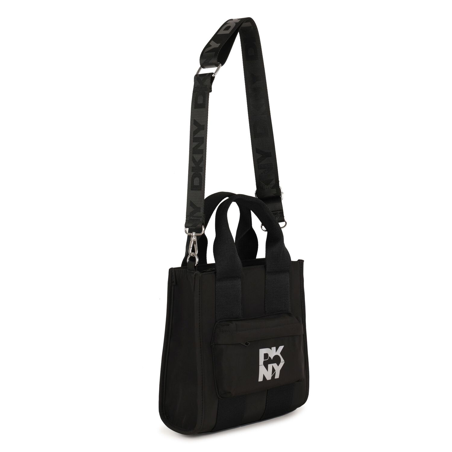 حقيبه يد للبنات بالشعار باللون الاسود , 1, hi-res image number null