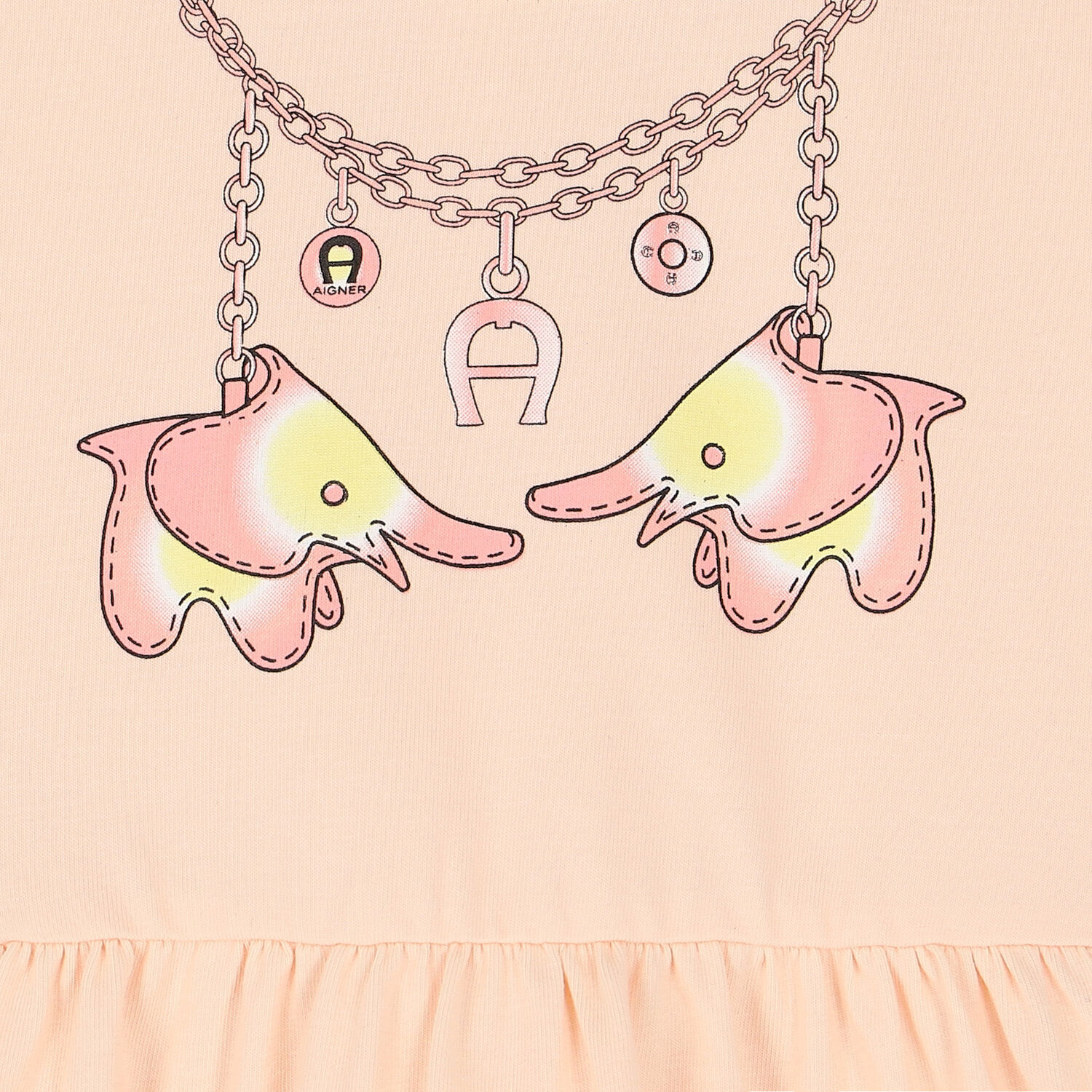 Younger Girls Pink Elephant Logo Dress, 1, hi-res