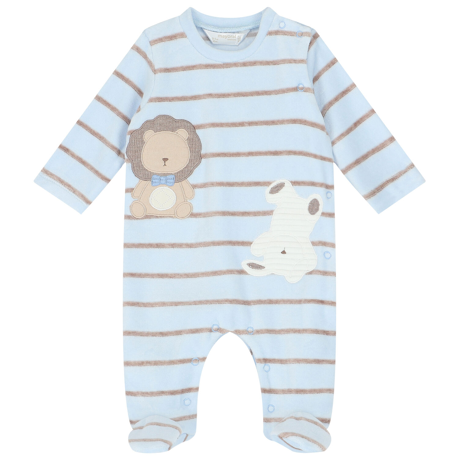 Baby Boys Blue Striped Babygrow, 1, hi-res image number null