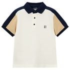 Boys White & Beige Logo Polo Shirt, 1, hi-res