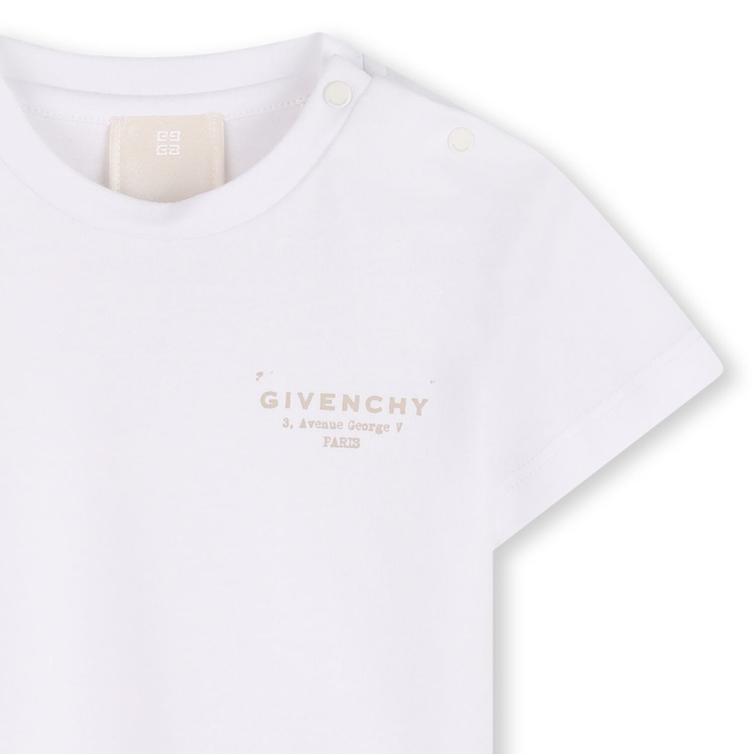 تيشيرت باللون الابيض بالشعار للبنات الصغيرات, 1, hi-res