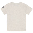 Younger Boys Beige Logo T-Shirt, 1, hi-res