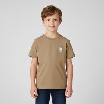 Boys White & Beige Logo T-Shirts ( 2-Pack )