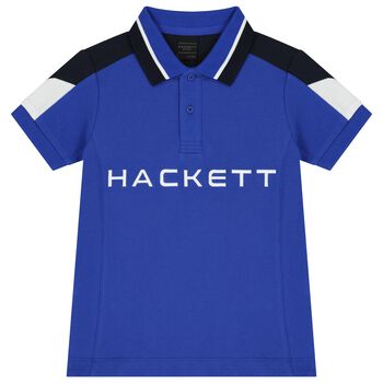 تيشيرت أولاد بولو بالشعار باللون الأزرق