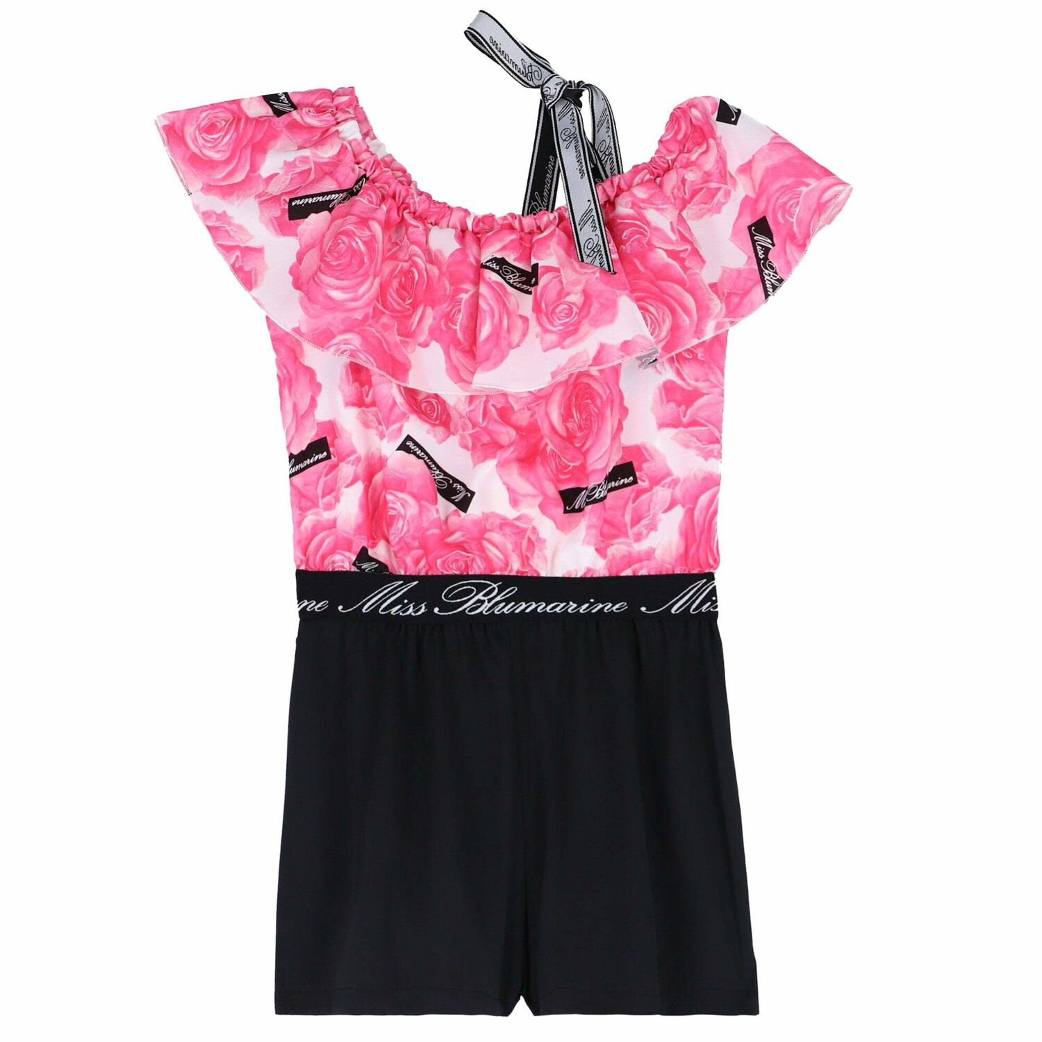 Girls Pink & Black Playsuit, 1, hi-res image number null