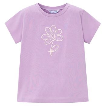 Girls Purple Flower T-Shirt