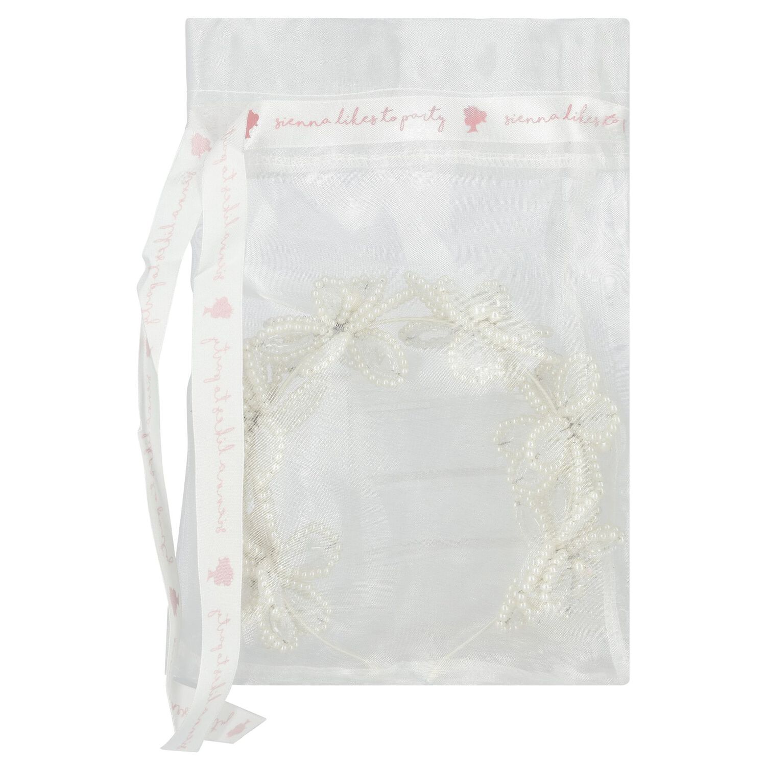 ربطة رأس للبنات بالكريستال واللؤلؤ باللون الأبيض, 1, hi-res image number null