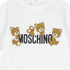 White Teddy Bear Logo Babygrow, 1, hi-res