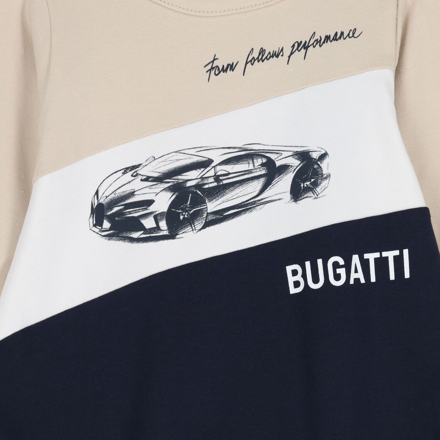 Baby Boys Beige, White & Navy Blue Logo Babygrow, 1, hi-res