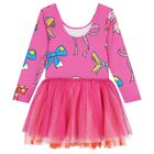 فستان وردي مع فيونكة للبنات, 1, hi-res