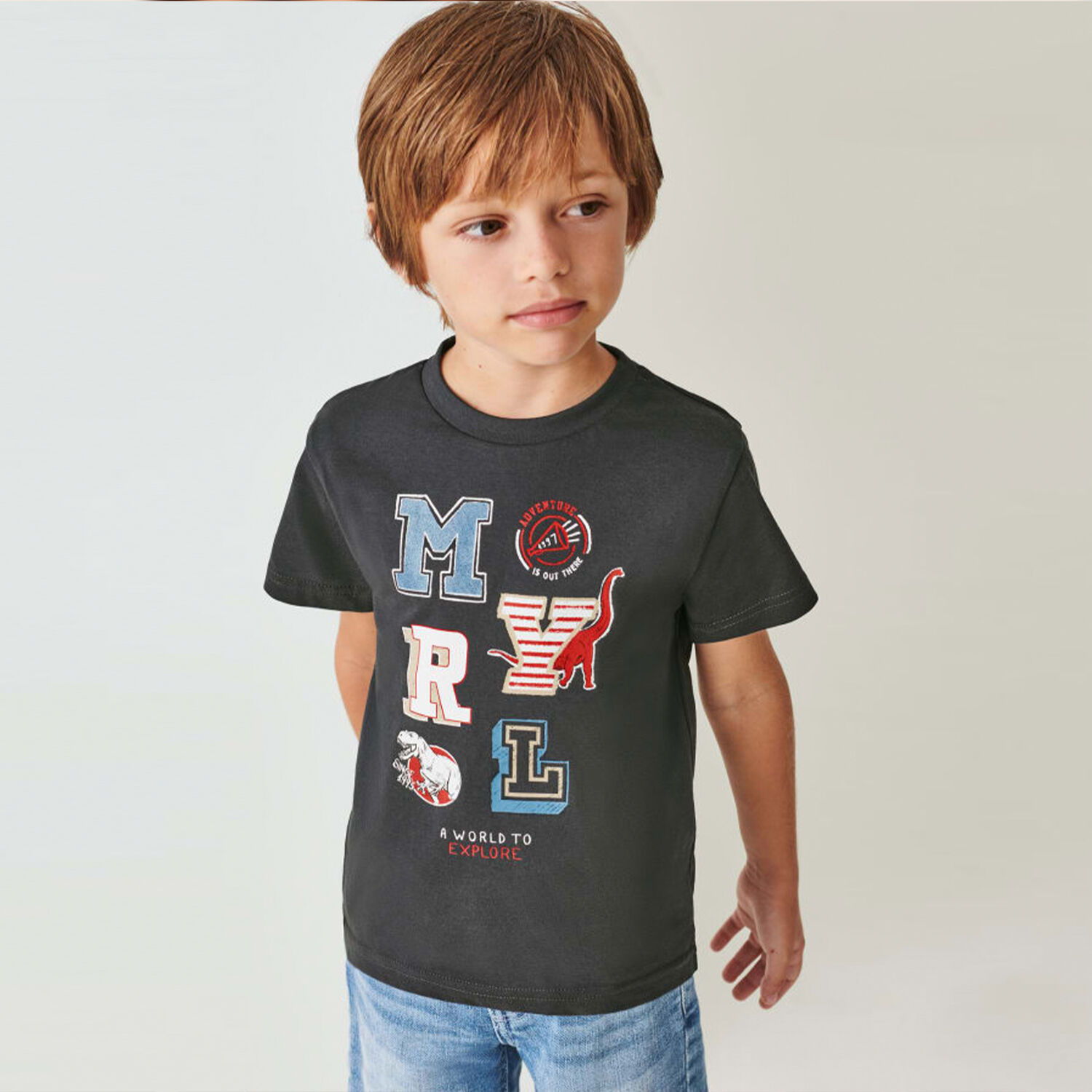 Boys Grey Logo T-Shirt, 1, hi-res image number null
