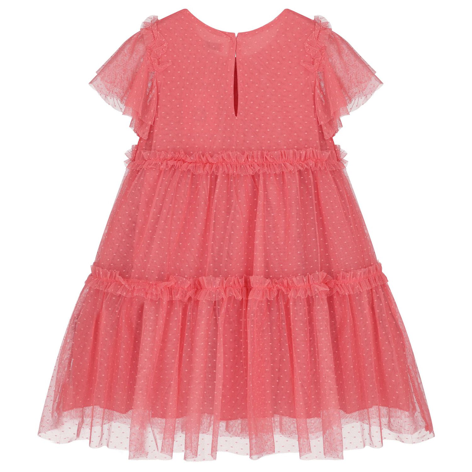Girls Pink Tulle Dress, 3, hi-res