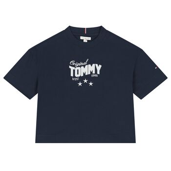 Girls Navy Blue Logo T-Shirt