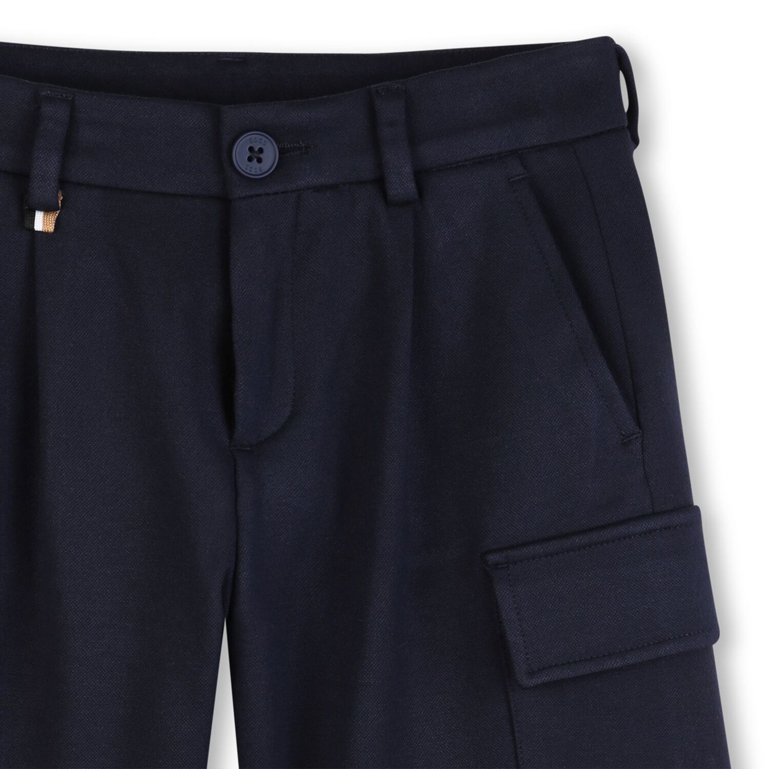 Boys Navy Blue Cargo Shorts, 1, hi-res