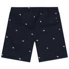 Boys Navy Blue Logo Flag Shorts, 1, hi-res